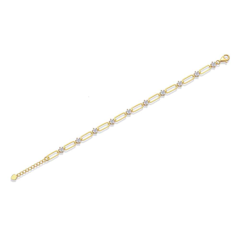 Elegant Moissanite Tennis Bracelet Gold-Plated Stunning Sparkle for Women Fashion Jewelry,L15103-4.0