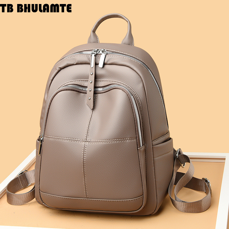 Free Shipping Designer Bag Soft Leather Women's Backpack Fashionable Luxury Bag Travel Stylish Travel Backpack Large Capacity Simple Casual Commu