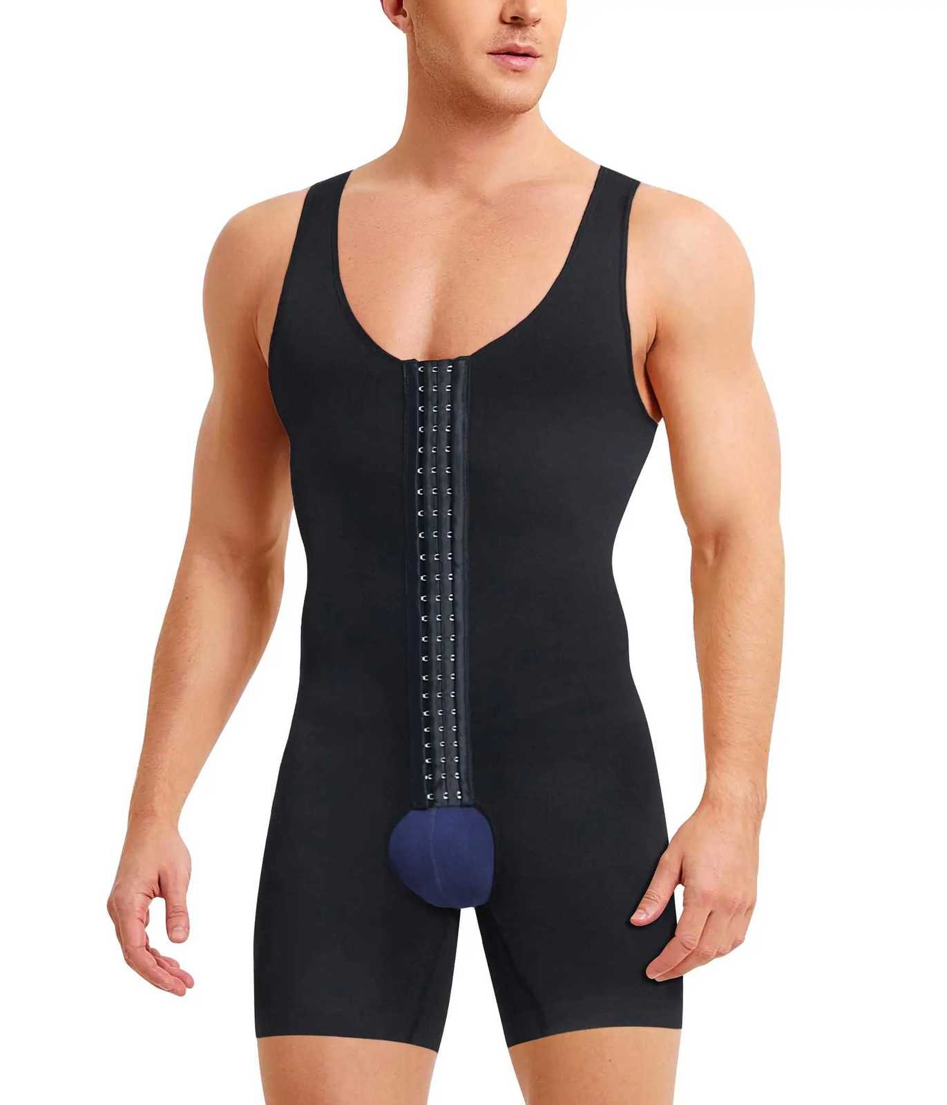 Men Shapewear Tummy Control Bodysuit Waist Full Body Shaper Fajas Compression Shirts Shorts Slim Belly W250910