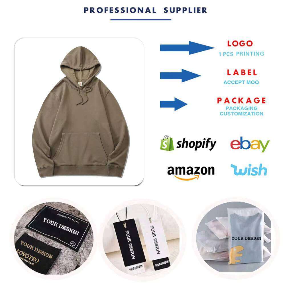 370Gsm Heavyweight Blank Long Sleeve Streetwear Cotton French Terry Oversized Men's Hoodie
