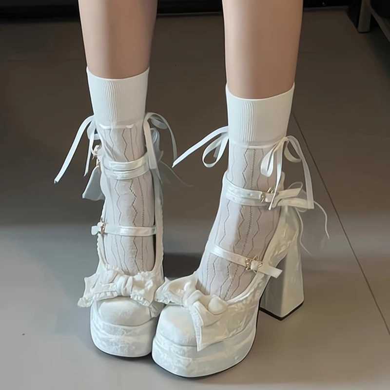 Platform High Heel Womens Mary Jane Shoes Fashion Butterflyknot Shoes Spring Autumn Wedding Party Shoes W250910
