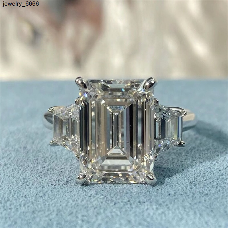 10K 14K 18K White Gold IGI Certificated Lab Grown Diamond 5CT Vintage Engagement Emerald Cut Ring