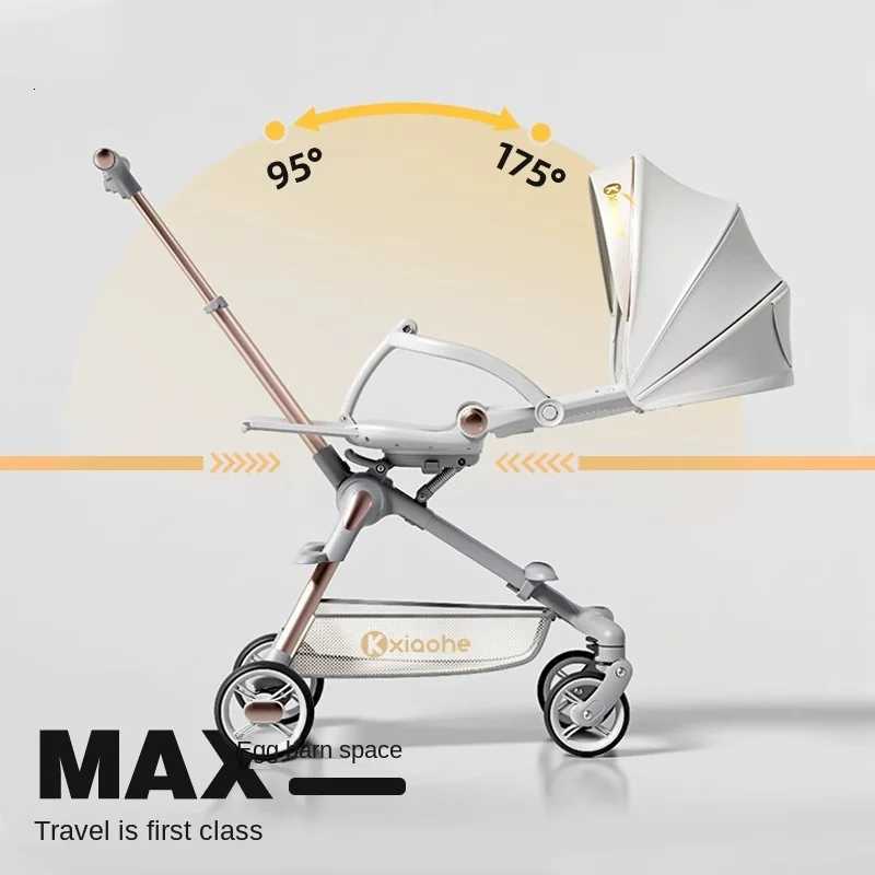 Baby Stroller Can Sit and Lie Down Foldable Lightweight Travel Twoway High Landscape Six Shock Absorption Comfortable Seat W250910