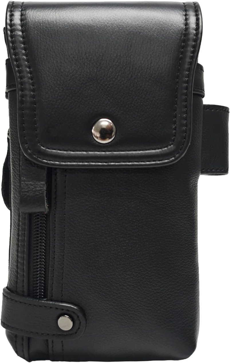 Leather Phone Holster Genuine FullGrain Buffalo Leather Cell Phone Holsters for iPhone 16 15 14 13pro S24 S23 S227H X 35 W Black Z250910