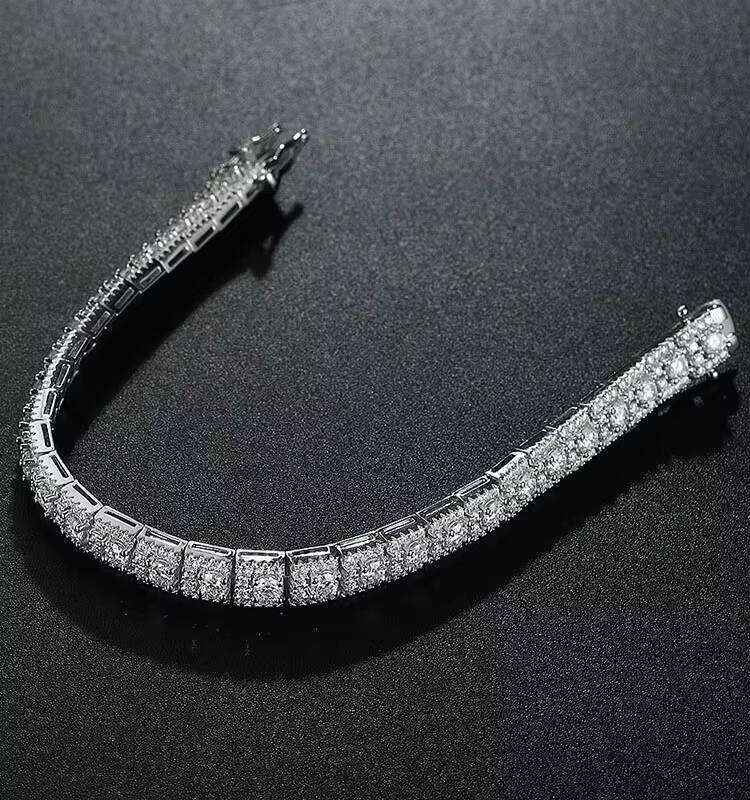 High Quality Sterling Sier Fine Jewelry Full Hip Hop Style Moissanite Tennis Bracelet for Women Man