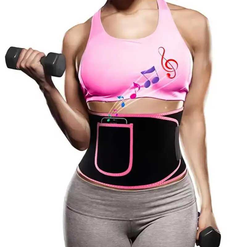 Sweat Fitness Belt With Pockets For Womens Sports Running Fat Burning Slimming Plastic Waist Body Shaping Protective Belt W250910