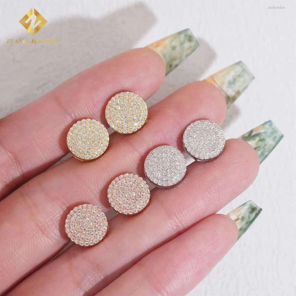 Wholesale VVS Fine Jewelry Pass Dia Tester Hip Hop Earrings Sterling Sier Iced Out Moissanite