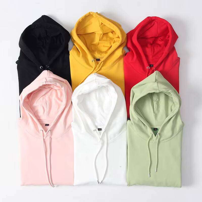 Fashion Plain Pullover with Logo Print Embroidery Men's Hoodie