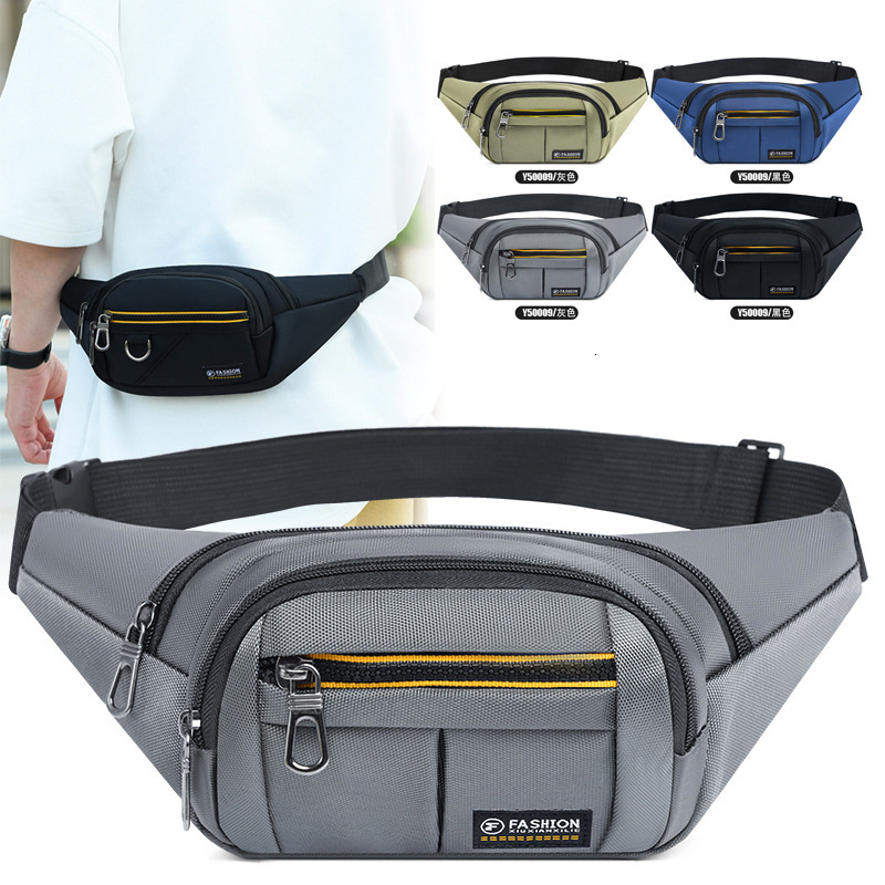 Foreign Trade New Men S Waist Bag Multi Layer Designer Bag Storage Phone Bag Trendy Single Shoulder Crossbody Bag Business Cashier Luxury Free Shippin