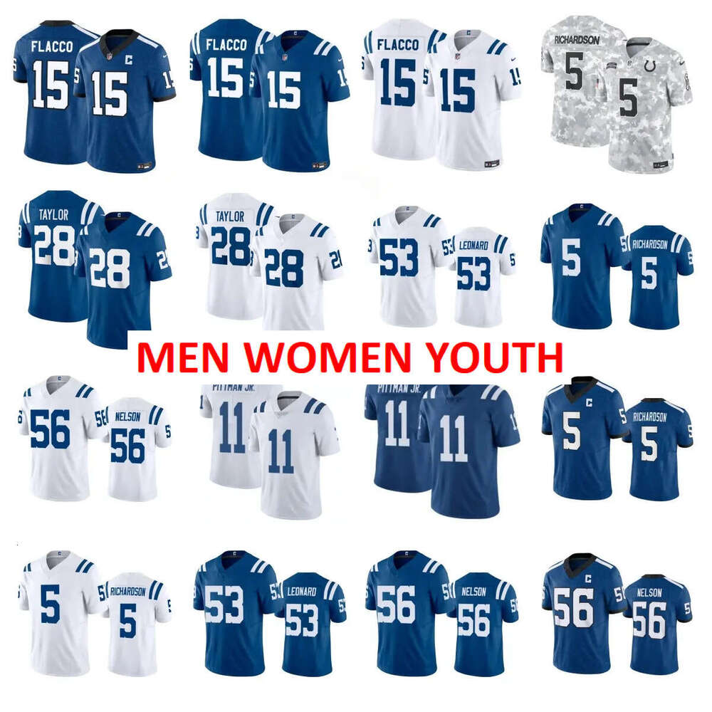 Colts Jersey Peyton Manning Anthony Richardson Jonathan Taylor Tyler Warren Alec Pierce Ashton Dulin Michael Pittman Jr. Adonai Mitchell Laiatu Latu Footbal