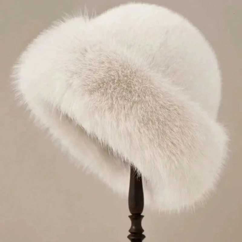 1pc Furry Hats For Women AutumnWinter Korean Style Warm Hats Solid Color Flattering Mongolian Hats Thickened Winter OutfitsXJ250910