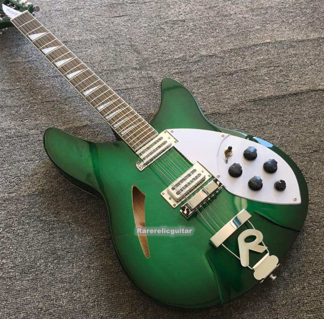 360 12-String Semi-Hollow Electric Guitar in Green Finish with Rosewood Fingerboard