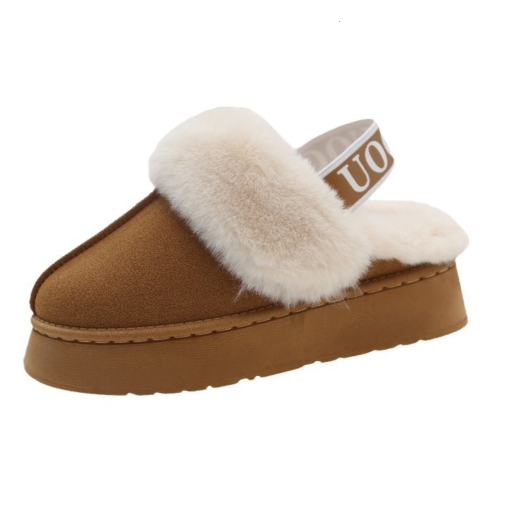 Designer Shoes Snow Boots for Women Two Way Wear Thick Soled Slippers Fleece Lined Warm Outdoor Plush Furry Slippers