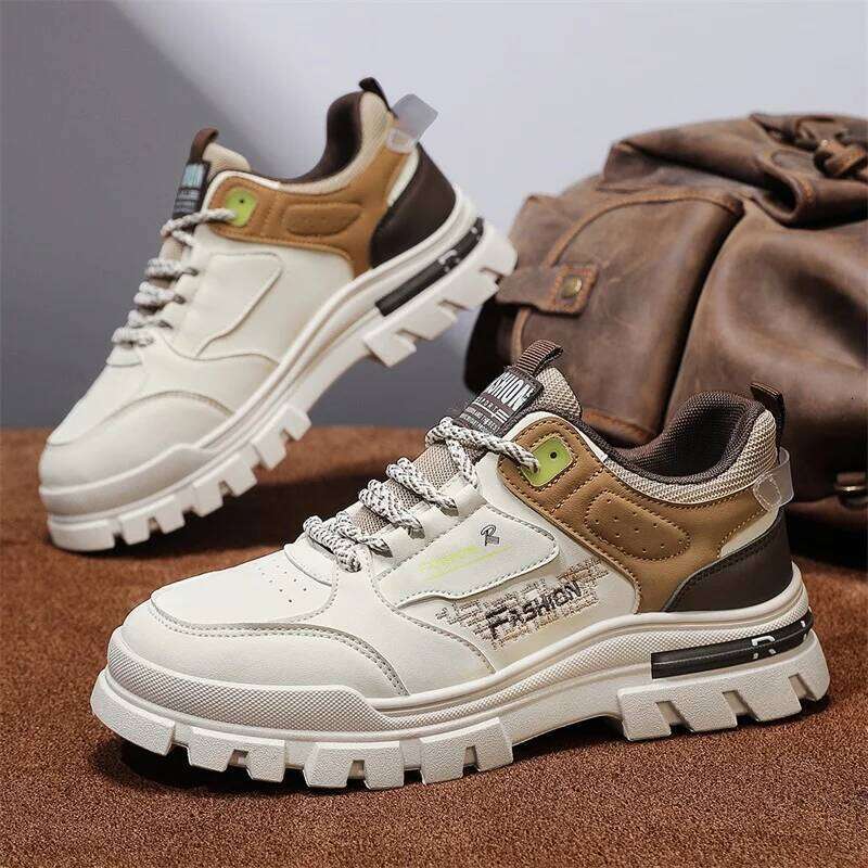 Casual Shoes Mens Sneakers Leather Outdoor Platform Fashion Luxury Designer Sports Running Hiking Skateboard Boots Autumn
