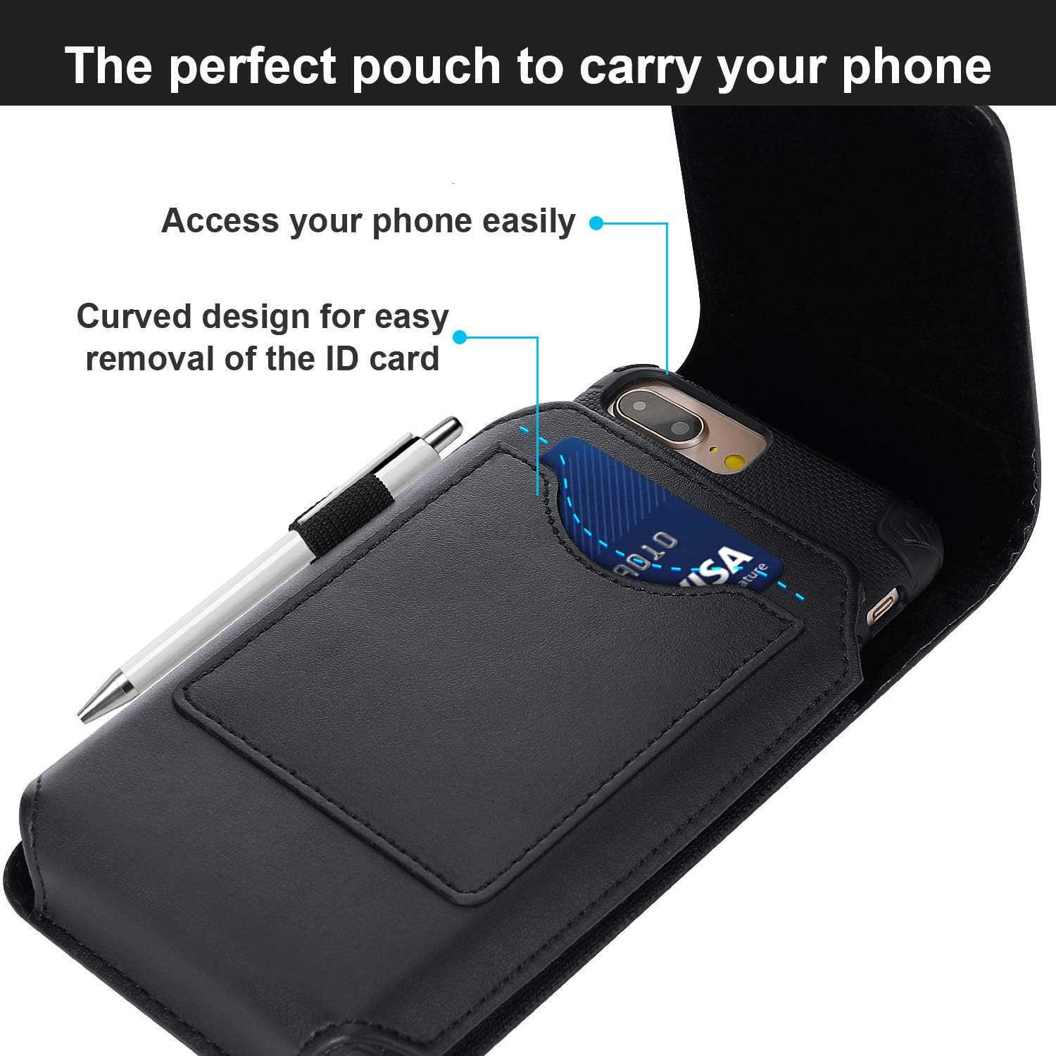 Phone Holster for iPhone 15 Plus15 Pro Max 14 Pro Max13 Pro Max 12 Pro Max 11 Pro MaxXs Max Belt Case Leather 360 Swivel Belt Clip Phone Holder Pouch 