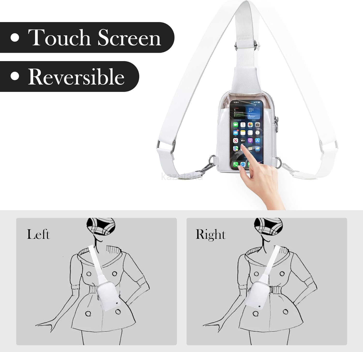 Small Crossbody Sling Bags for Women Vegan Leather Cell Phone Purse Fanny Packs for Women Men Z250910
