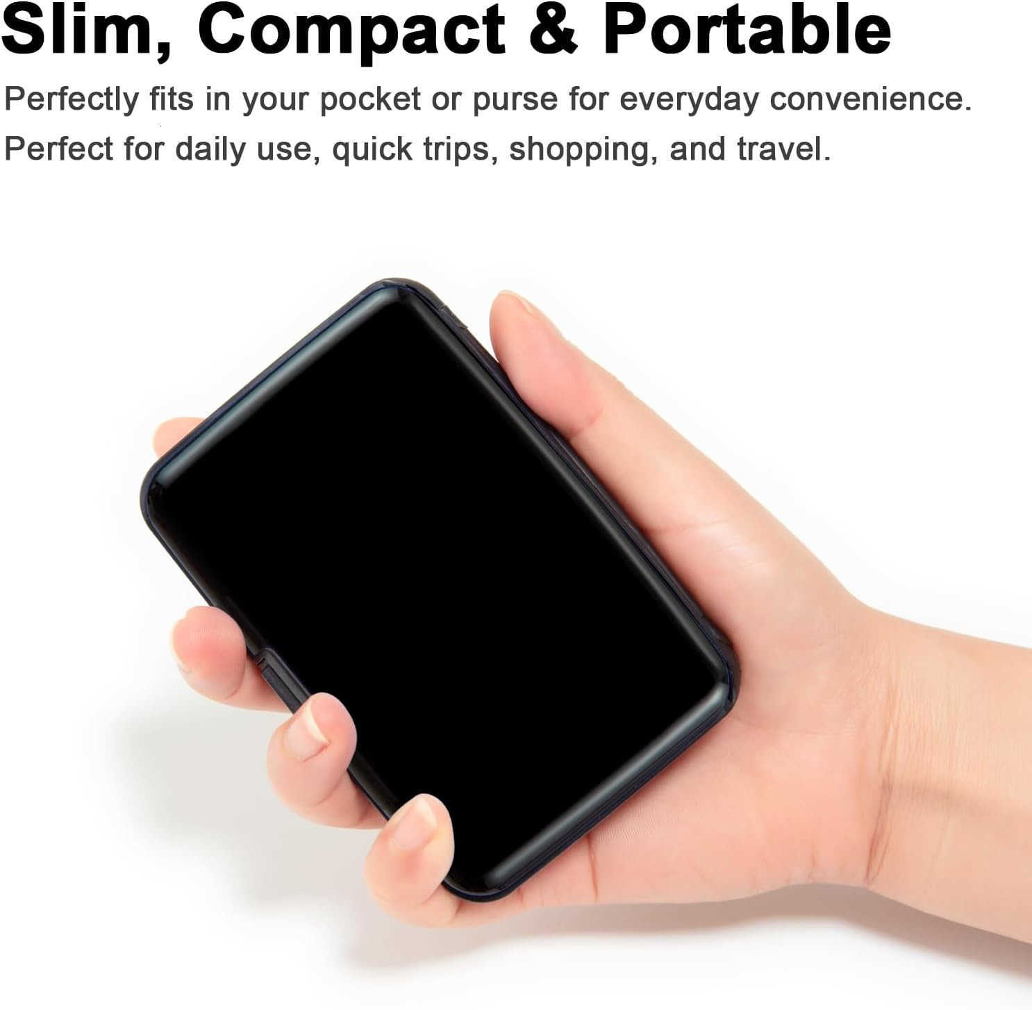 CARD Holder RFID Blocking Metal Card Wallet for Women Men Slim ID Card Holders Protector Aluminum Business Hard Case BlackZ250910