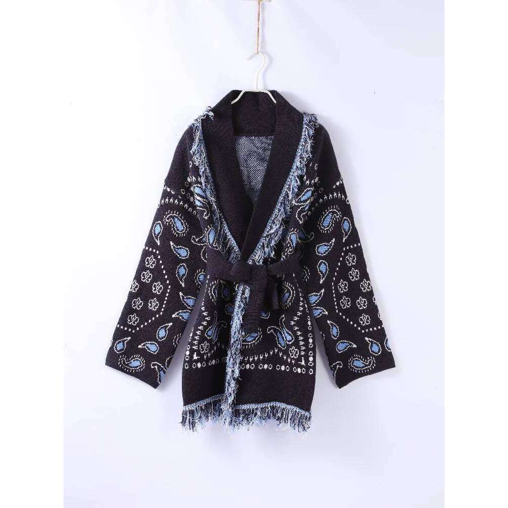 Designer Clothing 2025 Versatile Street Oversize Tassel Cardigan Woman Shawl Lace Up Colorful Loose Long Sleeves Casual Women's Cardigans