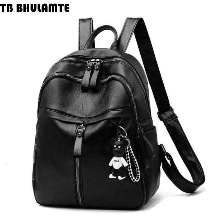 Free Shipping Designer Bag Foreign Trade PU Backpack For Women 2025 New Large Capacity Student School Bag Trendy Solid Color Soft Luxury Bag Leather L