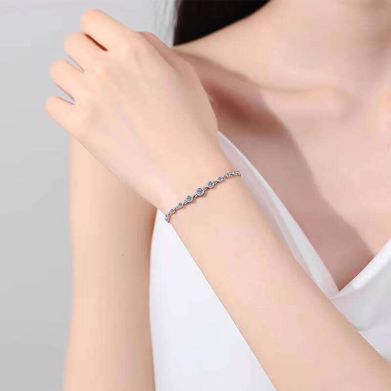 S Exquisite and High-end Minimalist Personality champagne Gold Moissanite Versatile Bracelet