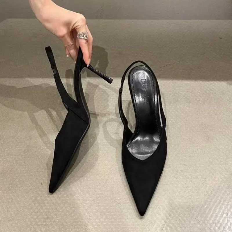2025 Summer Ladies Shoes Slipon Womens High Heels Sexy Leopard Print Office Career New Dress Party Pumps Pointed Toe Sandals W250910