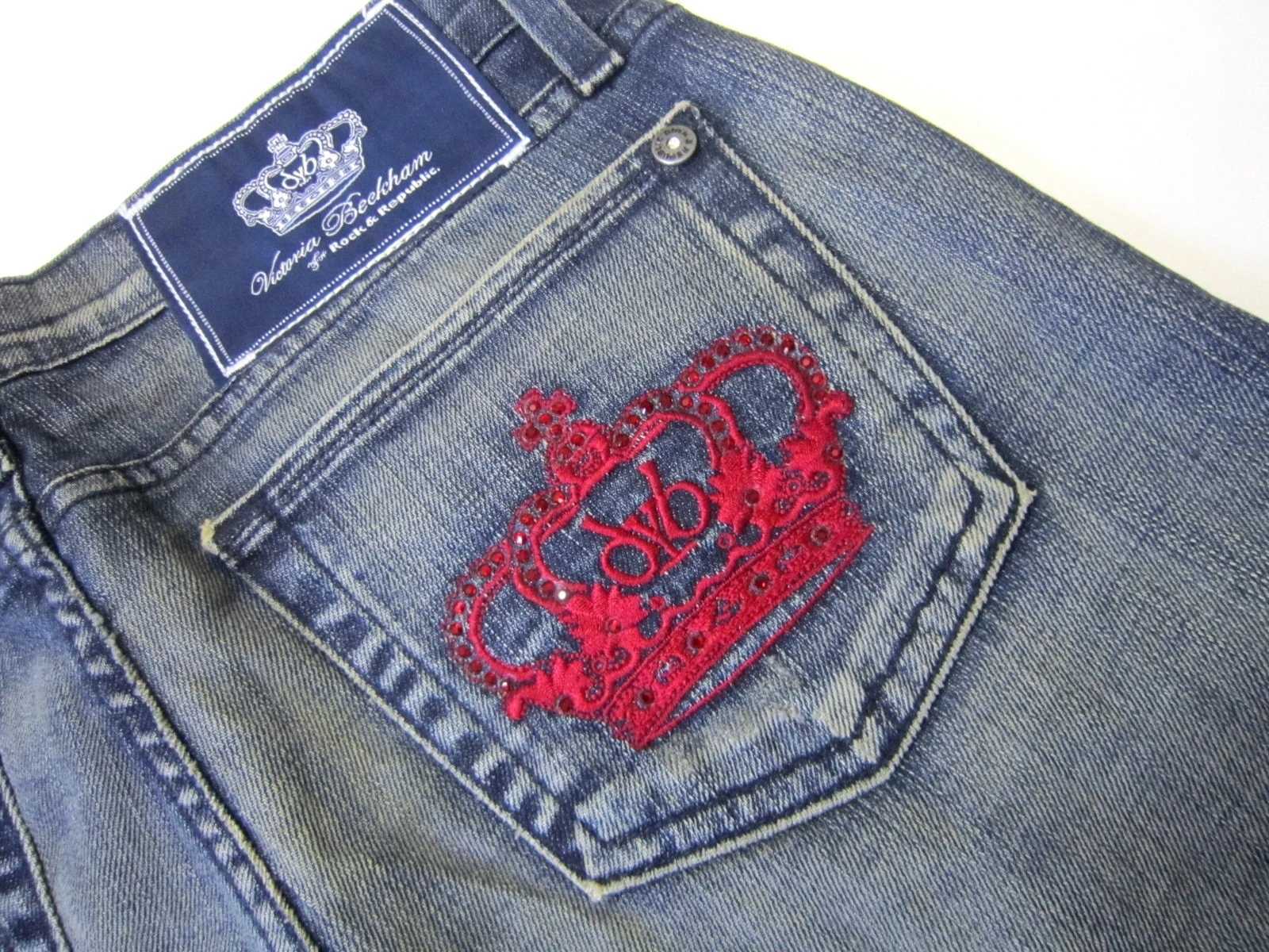 American Retro Rock Red Crown Embroidered Washed Blue Jeans Womens Y2K Harajuku Hip Hop Gothic Fashion Wide Pants Street Wear Z250910