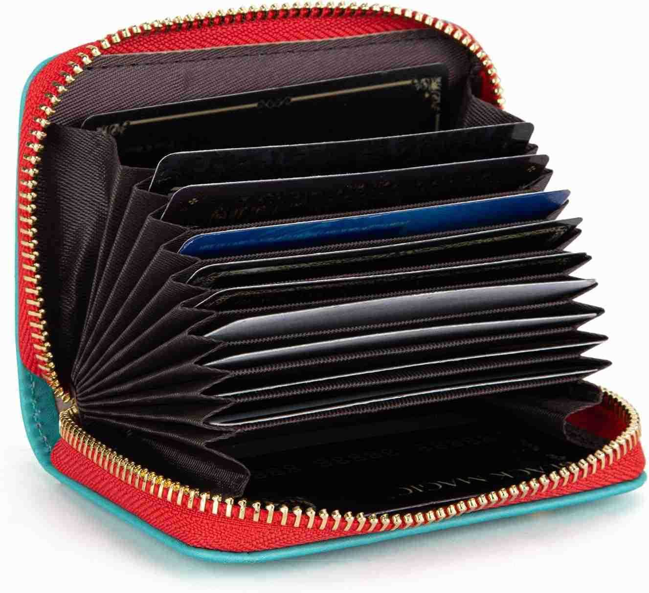 West Rfid Card Holder For Women Compact CARD Case Small Card Wallet with Zipper For Female Ladies Lightweight Easy to CarryZ250910