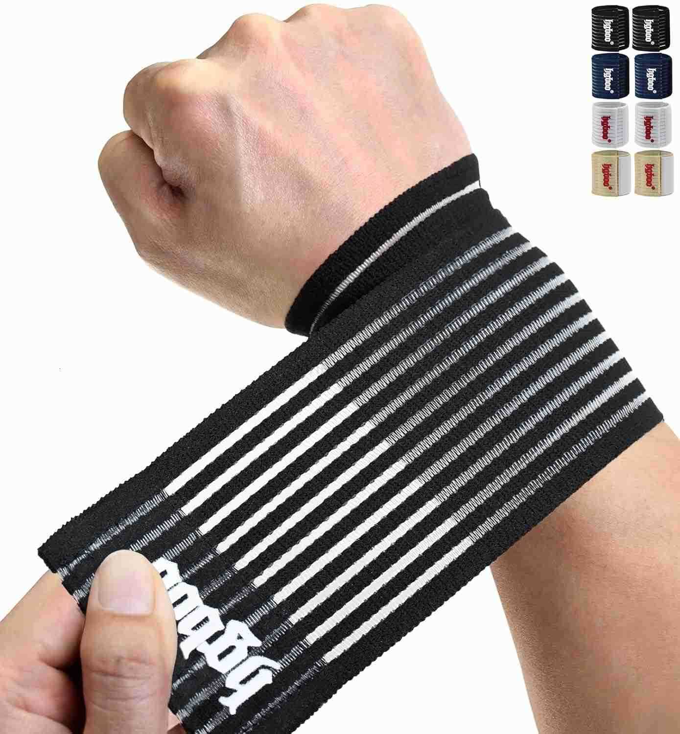 Wrist Bands 2 PCS HighElastic Straps Wrist Wraps Wrist Brace for Sports Weightlifting Tennis Basketball Tendonitis Carpal Tunnel Arthritis Breathabl W