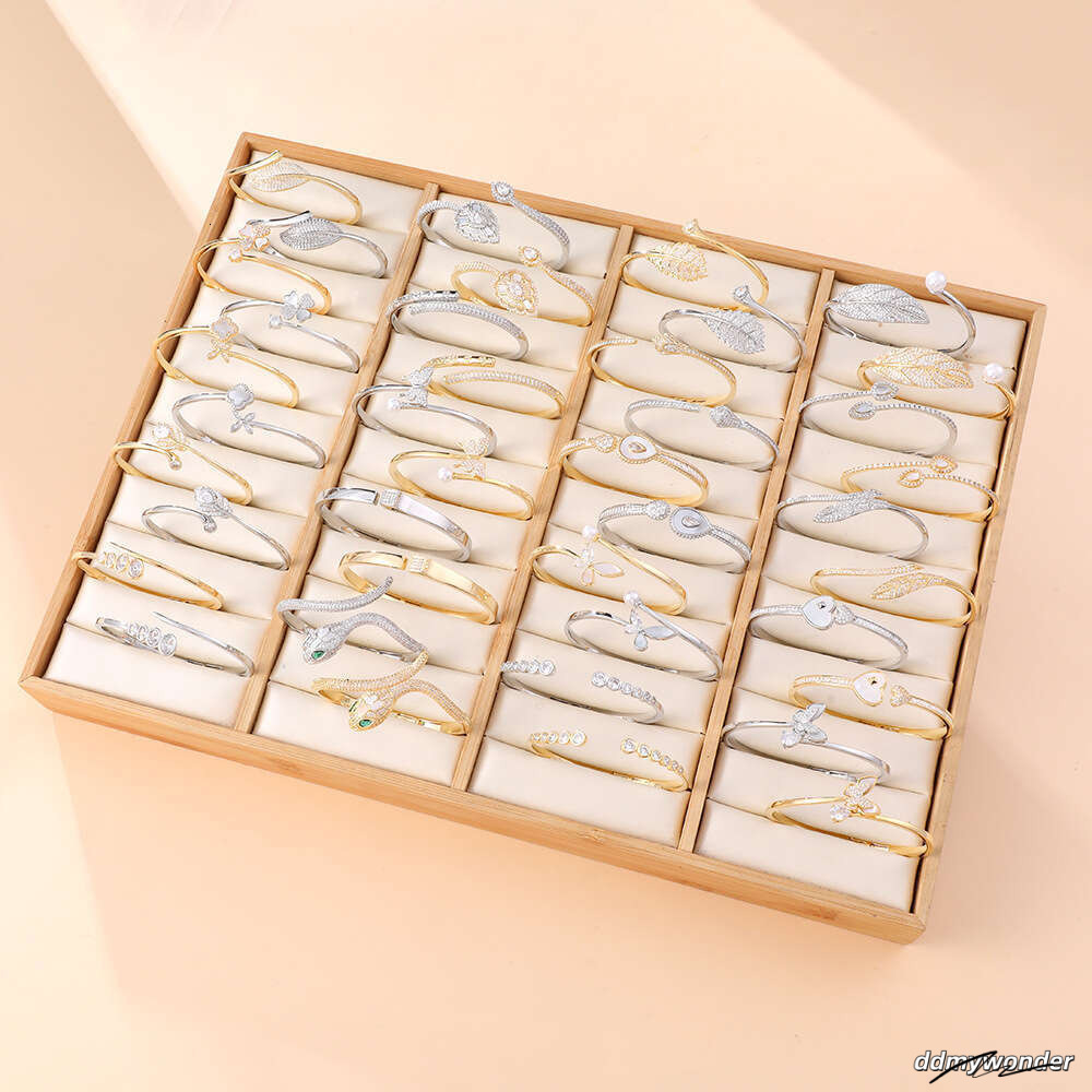 Multi-Layer Multi-Circle Inlaid Zircon Personality Fashion Jewelry Snake Pattern Interwoven Dia Wrap Bracelet ddmywonder ddmywonder ddmywonder