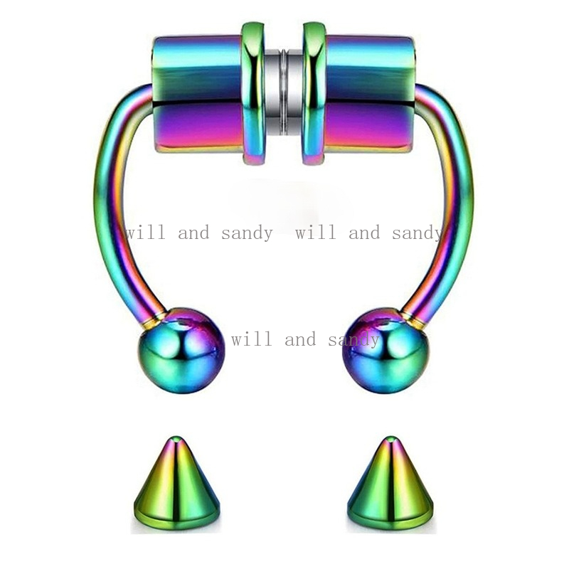 Anti Allergy Nose Ring Septum Piercing Magnet Magnetic Nose Hoop Rings Faux Septum Rings Non Piercing Clip on Nose Hoop Rings for Women Men Fine Jewel