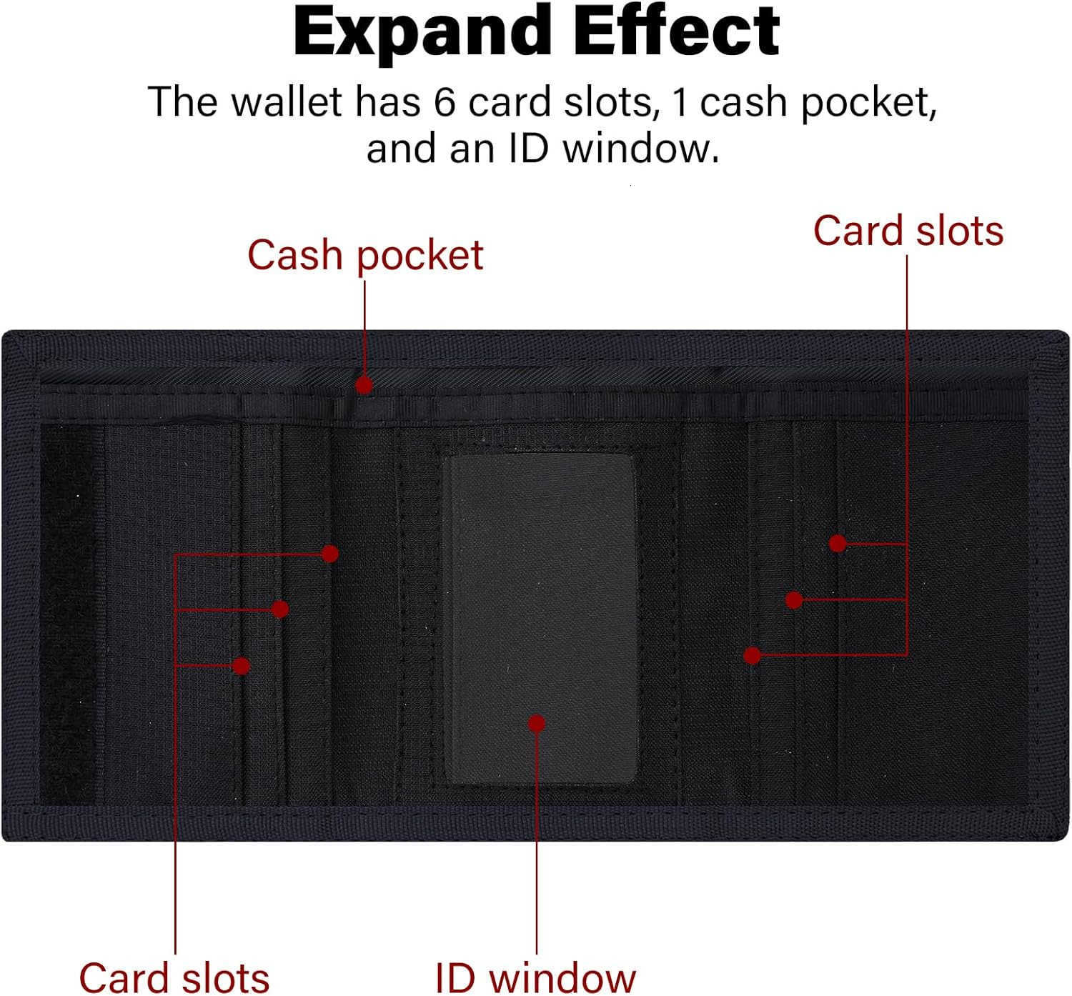 Mens Nylon Trifold RFID Wallet with ID Window Slim Security Wallet for Card Cash Holder Modern Fashion Stylish Wallet Gifts for Teen Boys and Men One 