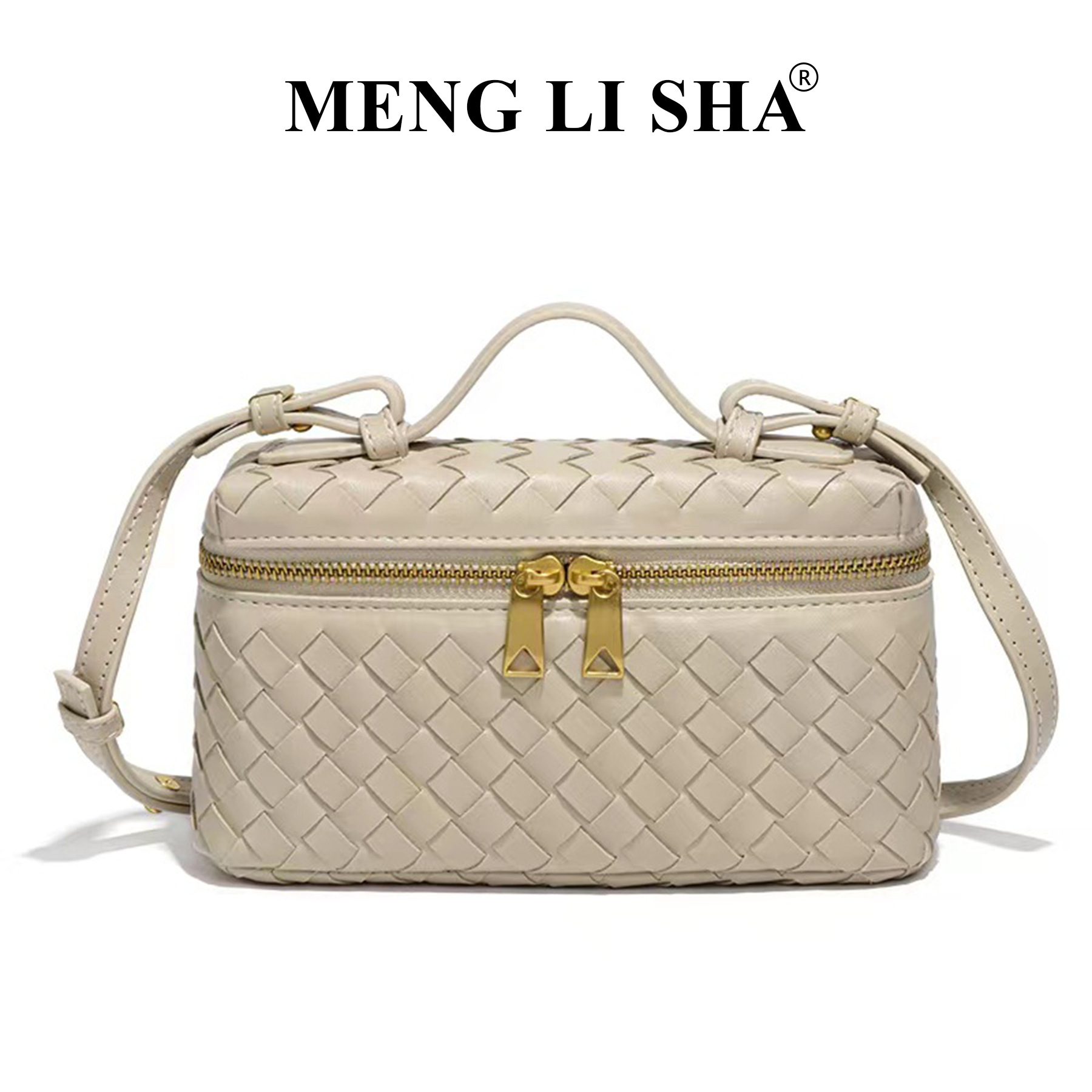 Free Shipping 2025 New Vintage Hand Woven Box Bag Chic Minimalist Top Handle Shoulder Crossbody Bag Elegant