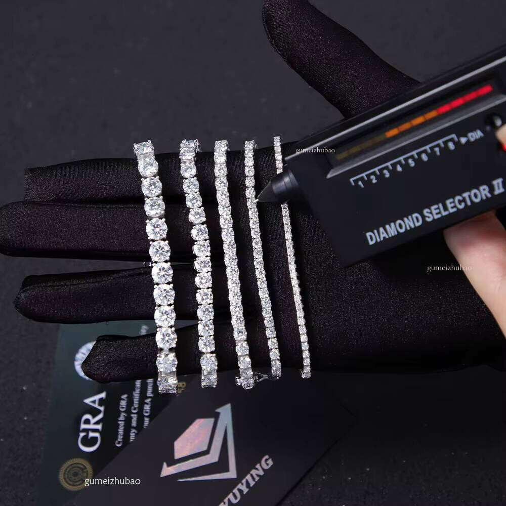 Designer necklace2 to 6.5 mm Chain Necklace S Sier VVS Moissanite Tennis Link Fine Jewelry Necklaces for Men Women