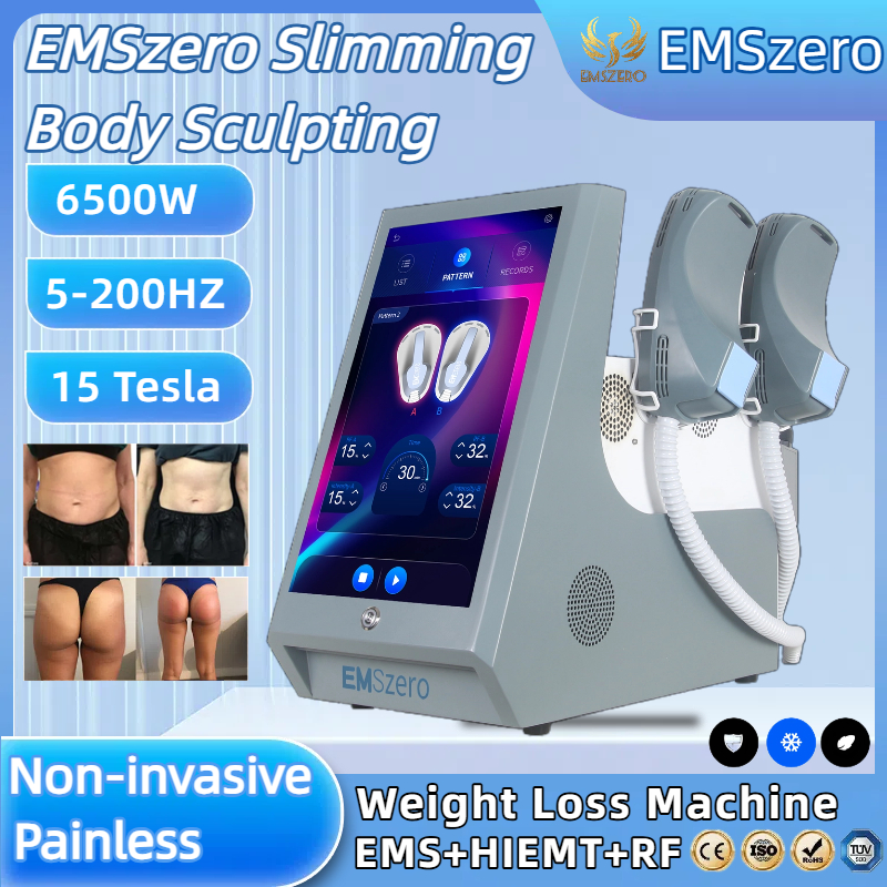 Desktop EMSzero HIEMT RF Electro Magnetic Stimulation Body Sculpting And Muscle Building Machine 4/5 Handles 6500W 200HZ 15Tesla Body Fat Burning Slim