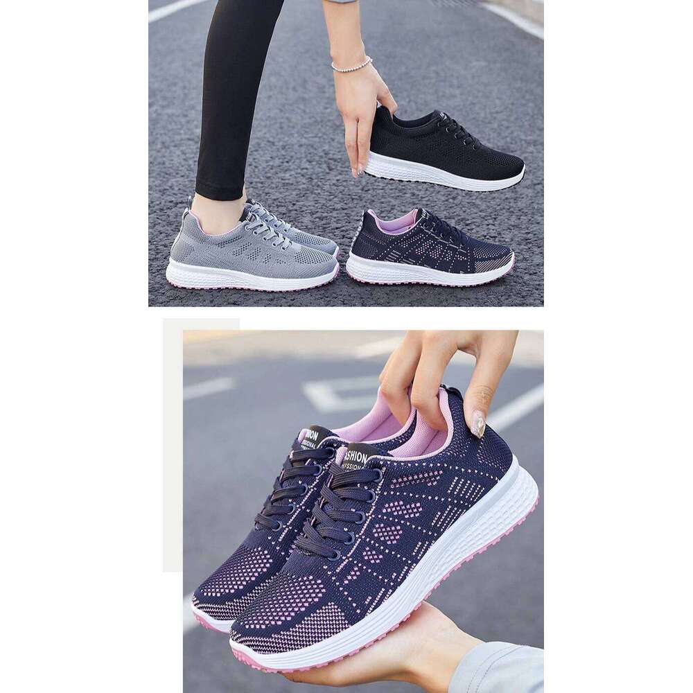 Women's Casual Flats Sports Shoes Trainers Ladies Mesh Breathable Shoes Platform Female Sneakers for Women Basket Tenis Feminino