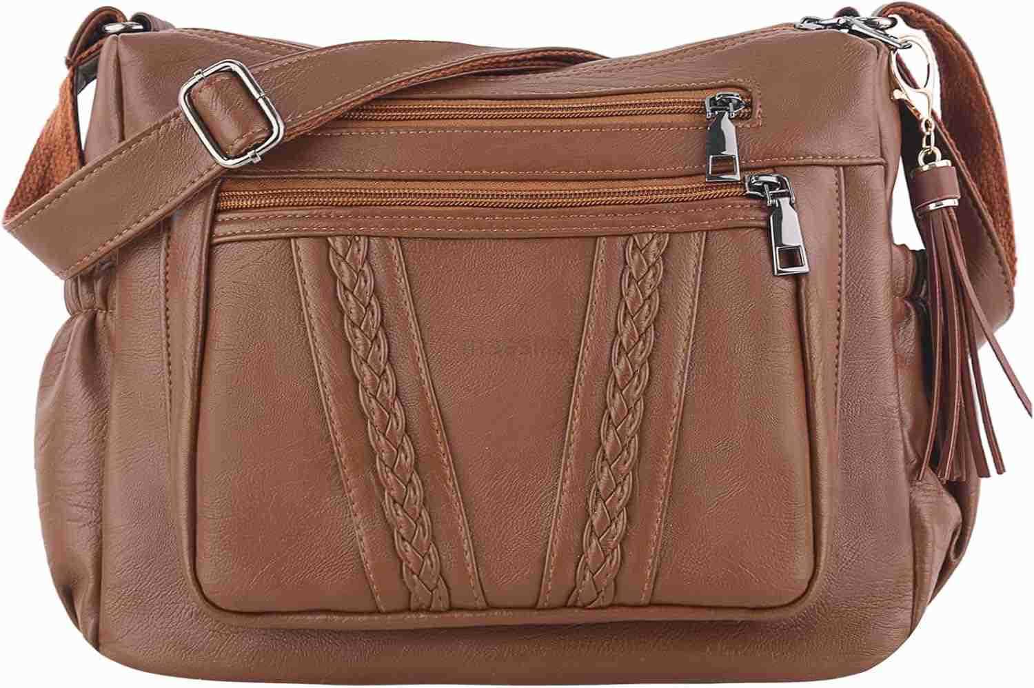 Crossbody Bags For Women Pocketbooks Soft PU Leather Purses and Handbags Multi Pocket Shoulder Bag M250910