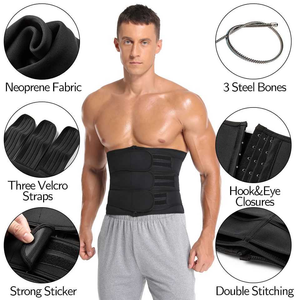 Men Waist Slimming Body Shaper Fitness Belt Weight Loss Fat Burning Sport Girdle Sweat Trimmer Workout Cincher Shapewear W250910