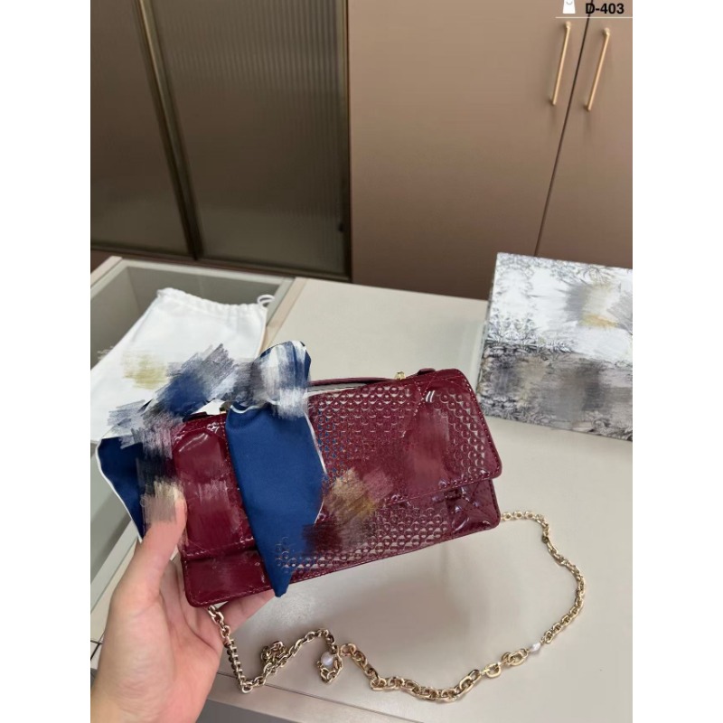 Luxury Designer Bag Fashion Pearl Chain Bag Patent Leather Shiny Messenger Bag Casual Bag Top Shoulder Fashion Bag 279083