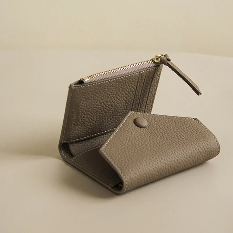 PU Leather Small For Women Wallet Envelope Card Holder er Multipurpose Zip Coin Cowhide Short Purse 2025250906