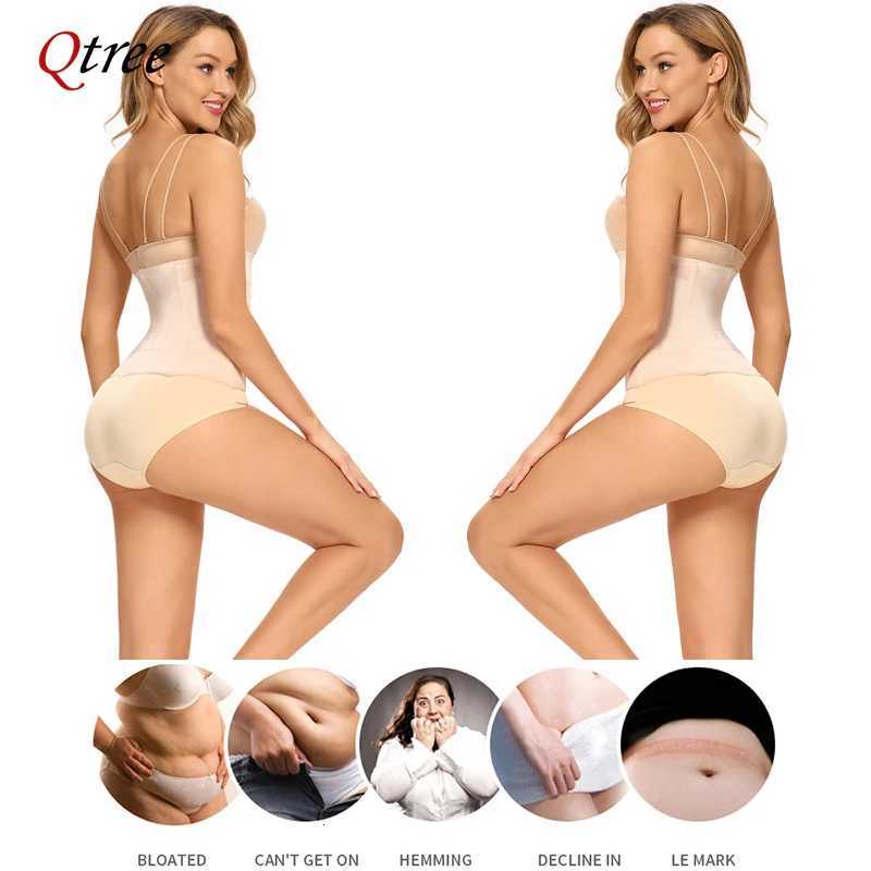 Qtree 6 Hooks Waist Belt Women Belly Trimmer Body Shaper Corset Firm Tummy Control Strap Steel Bone Compression Corset W250910