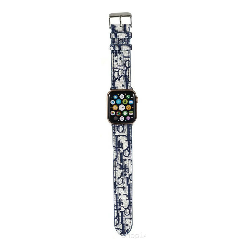 2025 Luxury Leather Brand Apple Watch Letter D Strap Suitable for 38/40/41/42/44/45/46/49mm Leather Hand sewn Material Black/Grey/Blue/Red Classic Fas