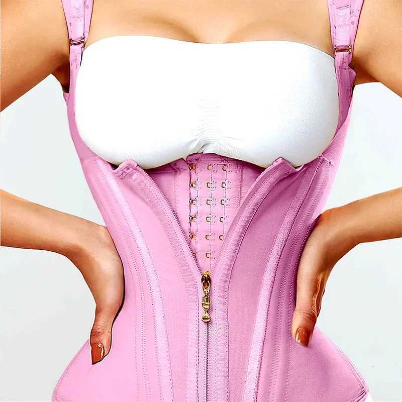 AfruliA Fajas Colombianas Girdles Double Compression Vest Waist Corset with Zipper Hook Flat Belly Slimming Body Shapers W250910
