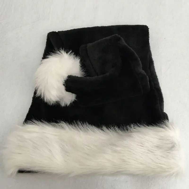 75cm Adult Black Plush Long Christmas Hat Xmas Costume SantaXJ250910