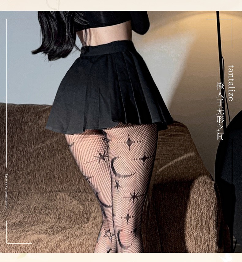 Design Socks For Women Sexy moon Stockings Women Socks Sexy Black Thigh Stockings Long Knee High Nightclubs Pantyhose hollow stockings T9054