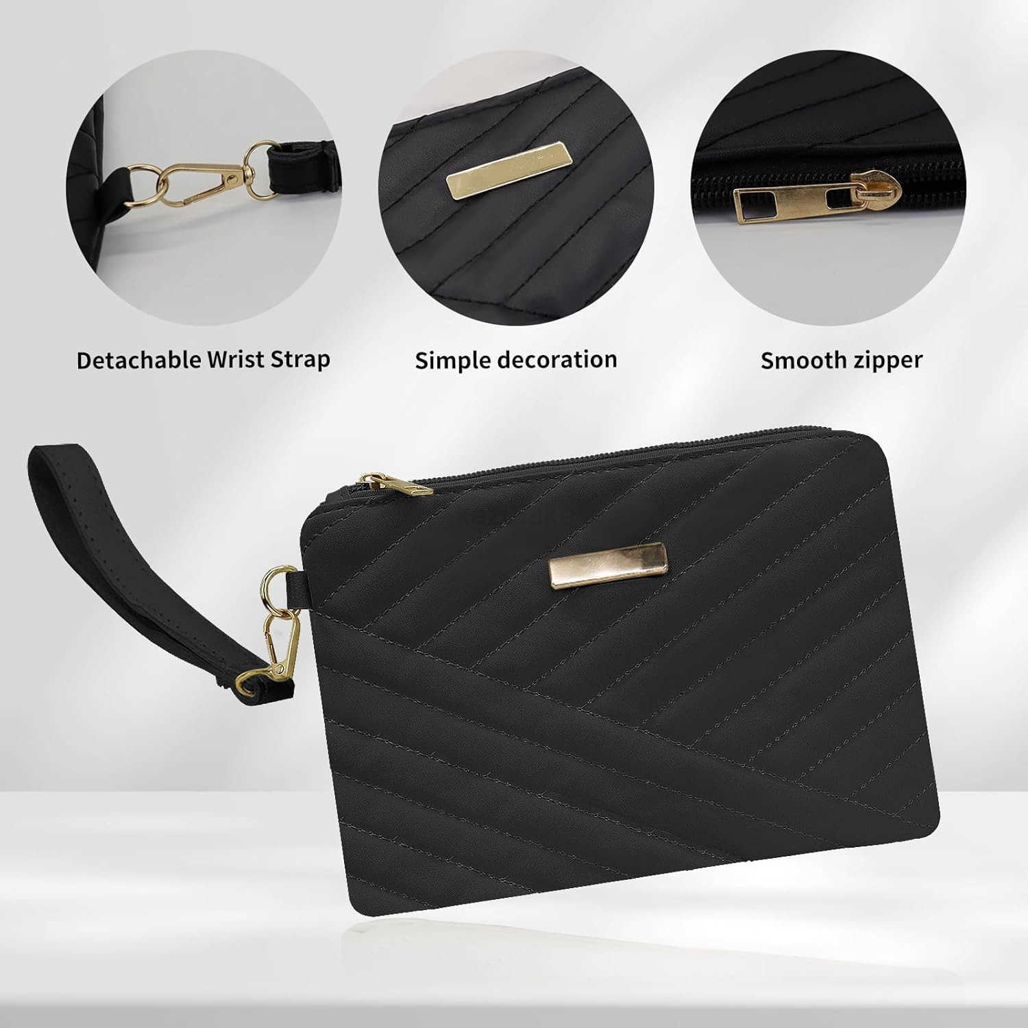Womens Wristlet Wallets Ladies Leather Slim Phone Purse Large Capacity Zipper Clutch Handbag with Wrist Strap Z250910