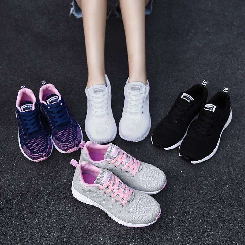 Women Casual Shoes Fashion Breathable Running Mesh Flat Shoes Sneakers Women 2025 Gym Vulcanized Shoes White Female Footwear