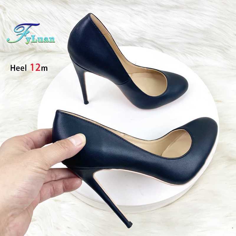 Ladies Pumps Spring Autumn New Ladies Office Work Black High Heels 10CM 12CM Stiletto PU Leather Women Round Toe Single Shoes W250910