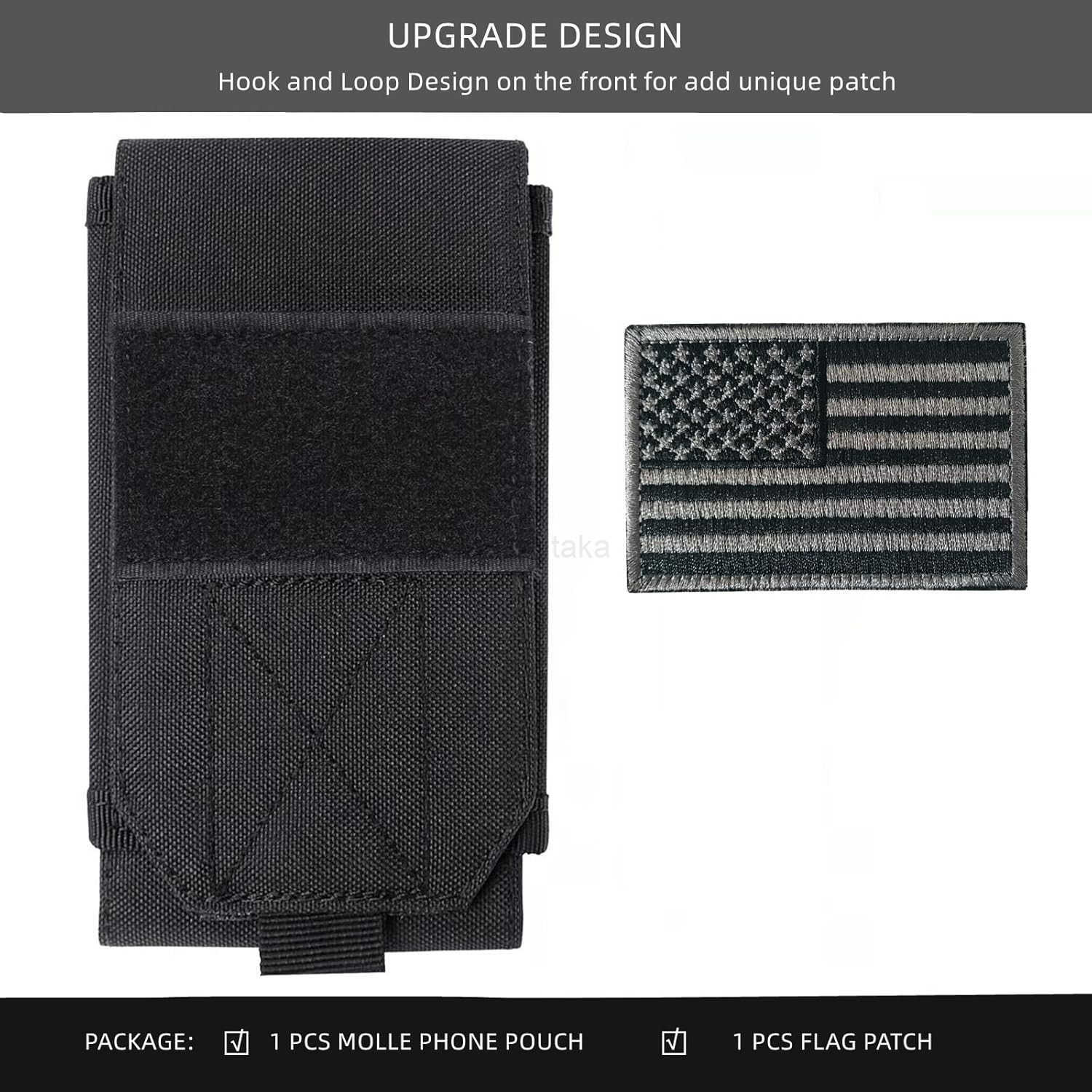 Black Tactical Molle Cellphone Pouch CaseHeavy Duty Waterproof Phone Holster Bag for Phone Z250910