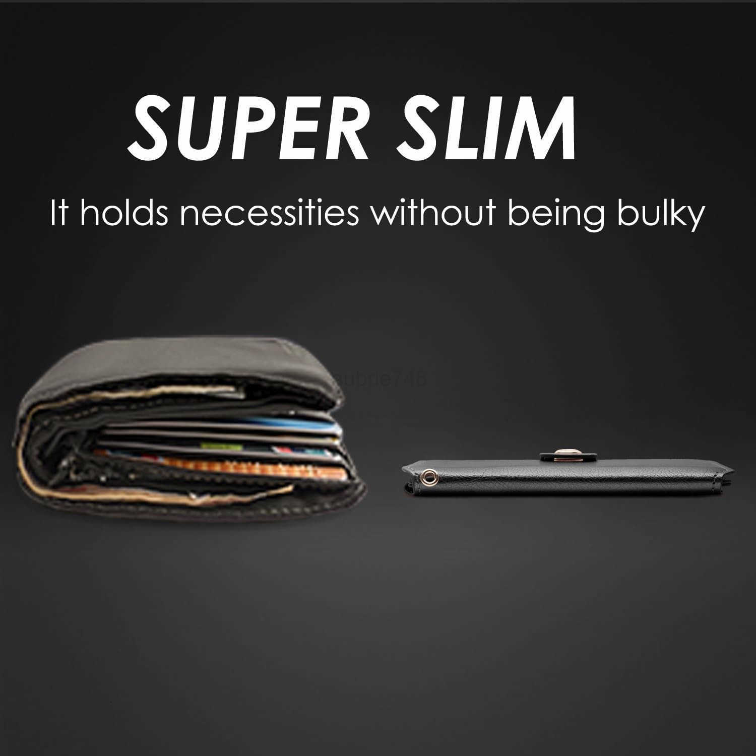 Minimalist Wallet Card Holder Cute Small Wallet with Doorman Keychain Ring for Car Keys Zipper Card Case Purse with ID WindowPerfect Gifts for Men and