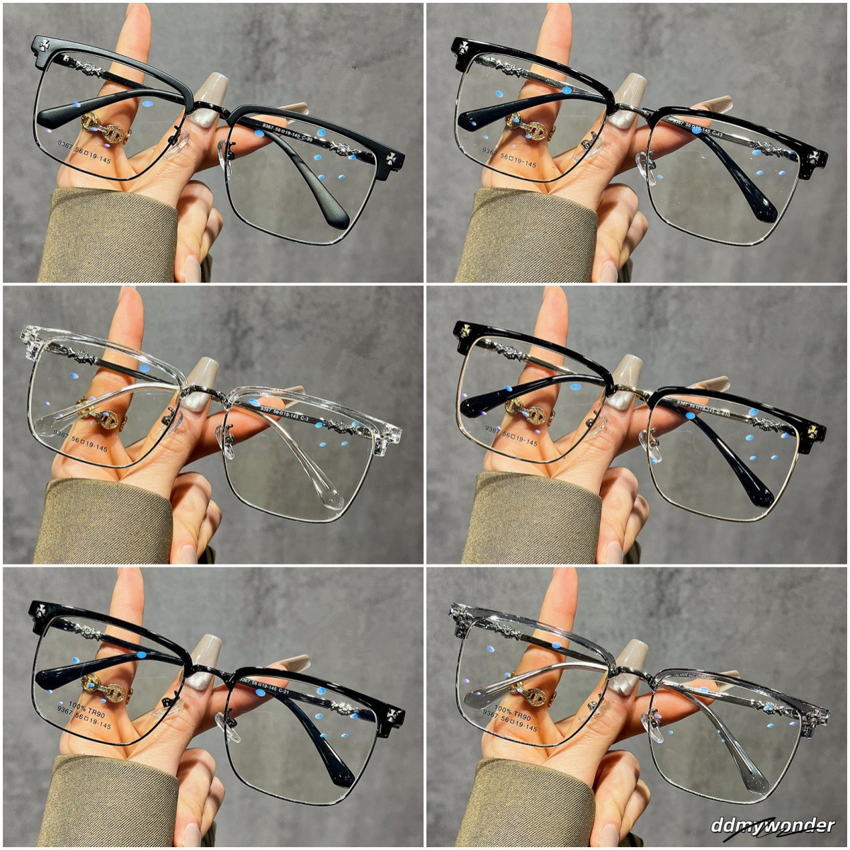 Designer For Women Men Business Anti-Blue Light Flat Mirror Glasses Square Frame Sunglasses Kp822 ddmywonder ddmywonder ddmywonder ddmywonder